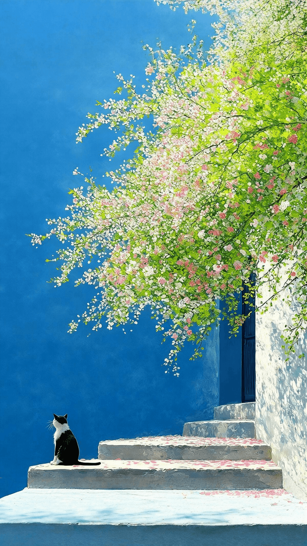 Blue Wall Blossoms
