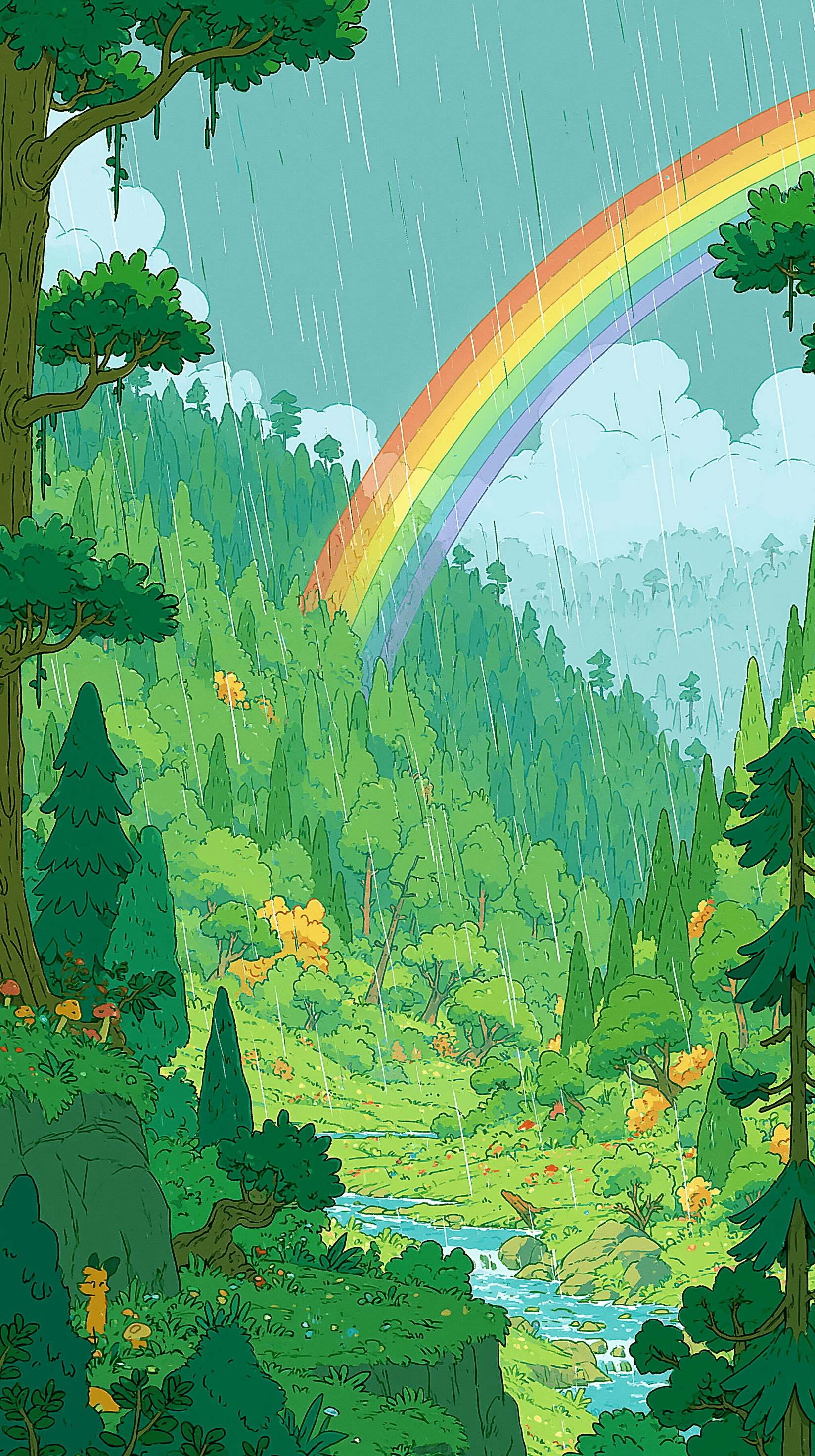 Rainbow in the Forest